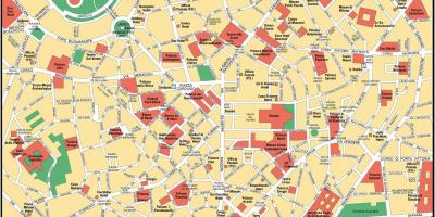 Μιλάνο, ιταλία κέντρο της πόλης χάρτη