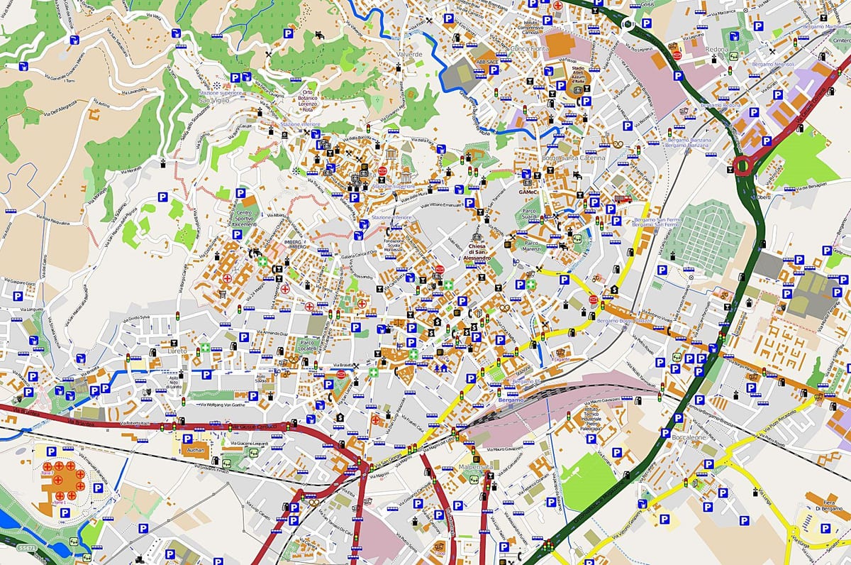 χάρτης της μιλάνο bergamo