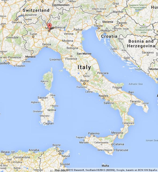 milano στο χάρτη