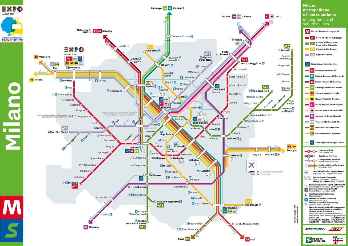 milano λεωφορείο χάρτη