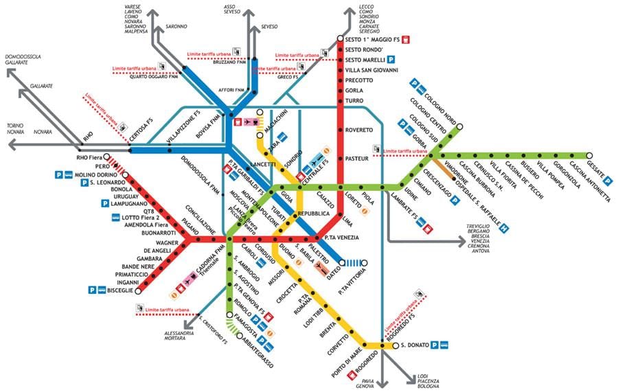 milano tube χάρτης