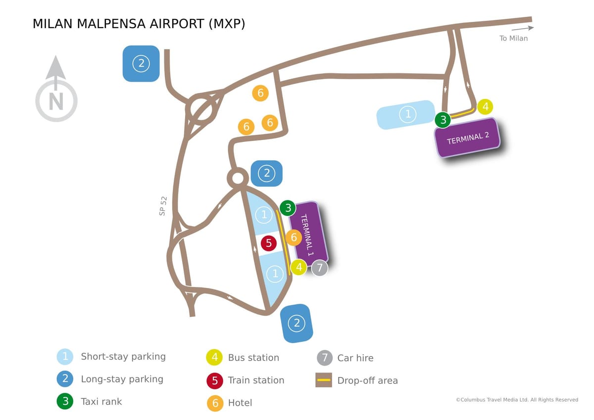 milan malpensa terminal 1 χάρτης