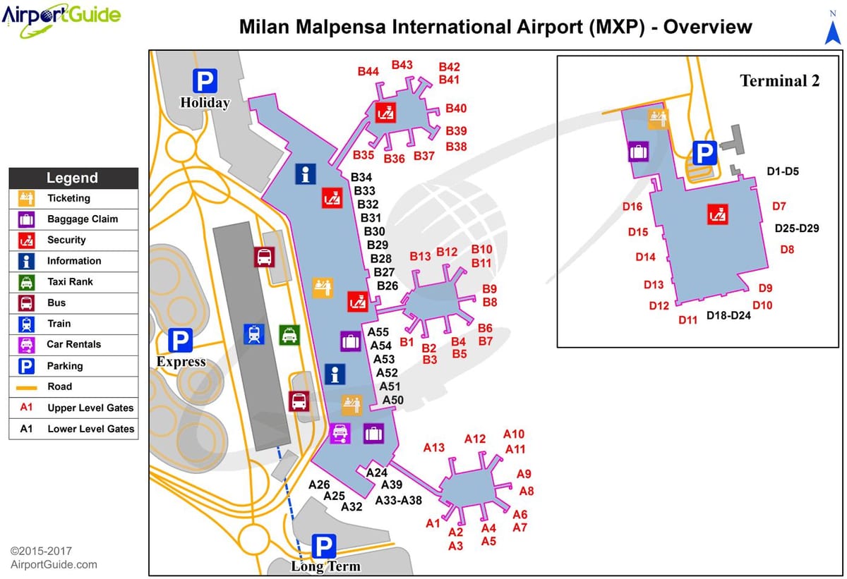 χάρτης της malpensa terminal 1