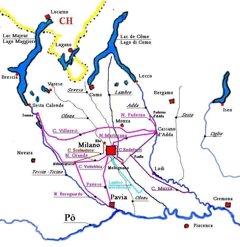 χάρτης της milan navigli district