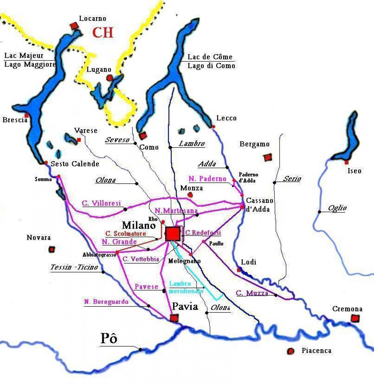 χάρτης της milan navigli district