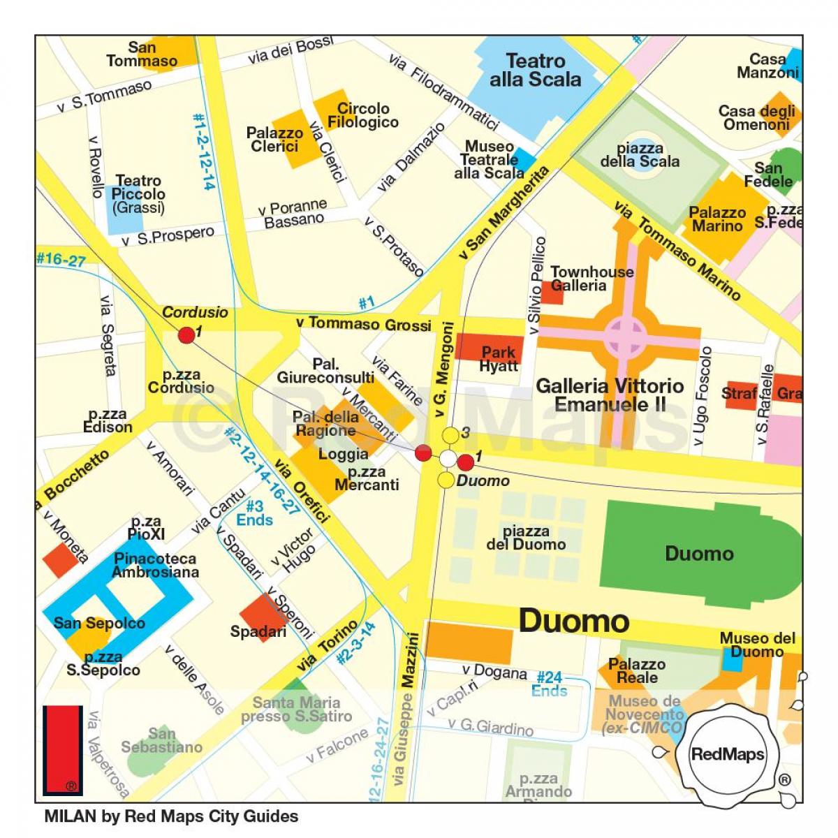 μιλάνο shopping district χάρτης