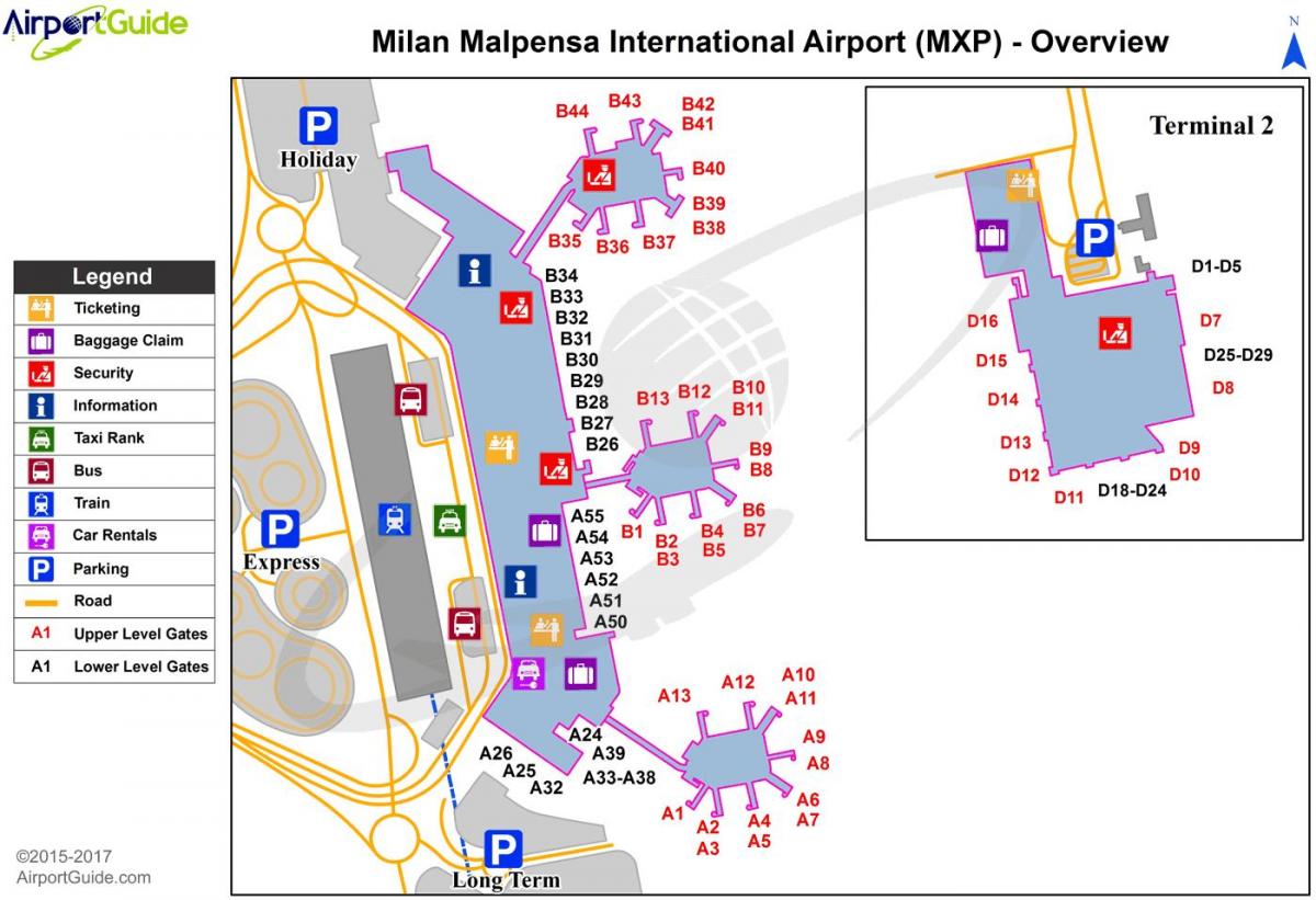 milano το αεροδρόμιο χάρτης