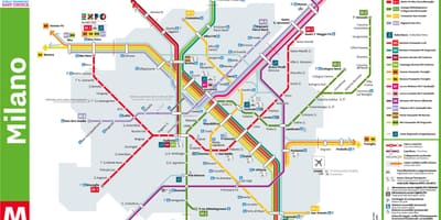 Milano λεωφορείο χάρτη