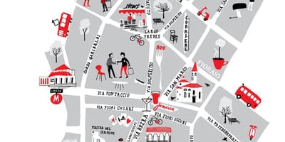 Χάρτης της brera district μιλάνο