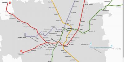 Χάρτης του atm milano τραμ