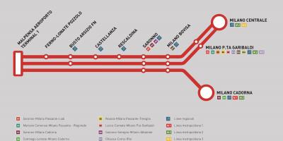 Τρένο Malpensa express χάρτης