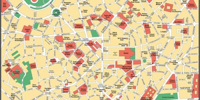 Μιλάνο, ιταλία κέντρο της πόλης χάρτη