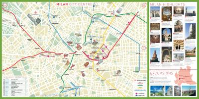 Ξενάγηση στην πόλη μιλάνο εμφάνιση χάρτη