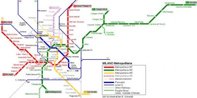 Μιλάνο χάρτη του μετρό του 2016