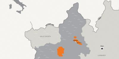 Χάρτης του μιλάνου και τις γύρω πόλεις