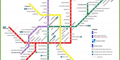 Milano χάρτης του μετρό